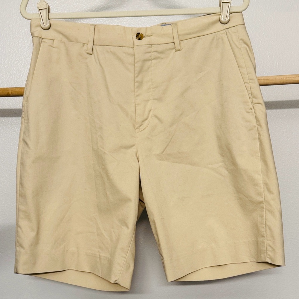 Polo Ralph Lauren Stretch Classic Fit Cotton Blend Flat Front 9” Lt Tan Size‎ 31